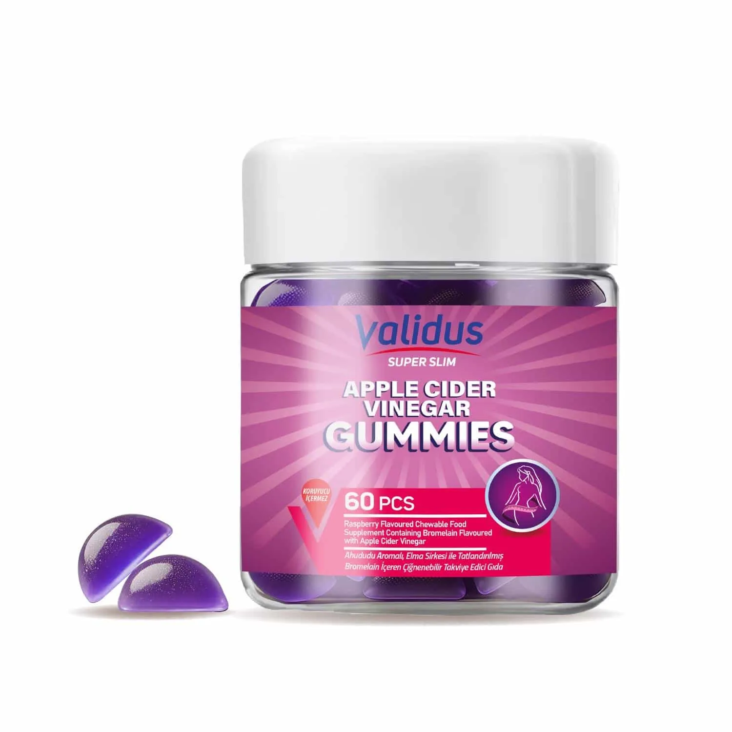 8684059044837_1 Apple Cider Bromelain 60 Gummies - Görsel 1