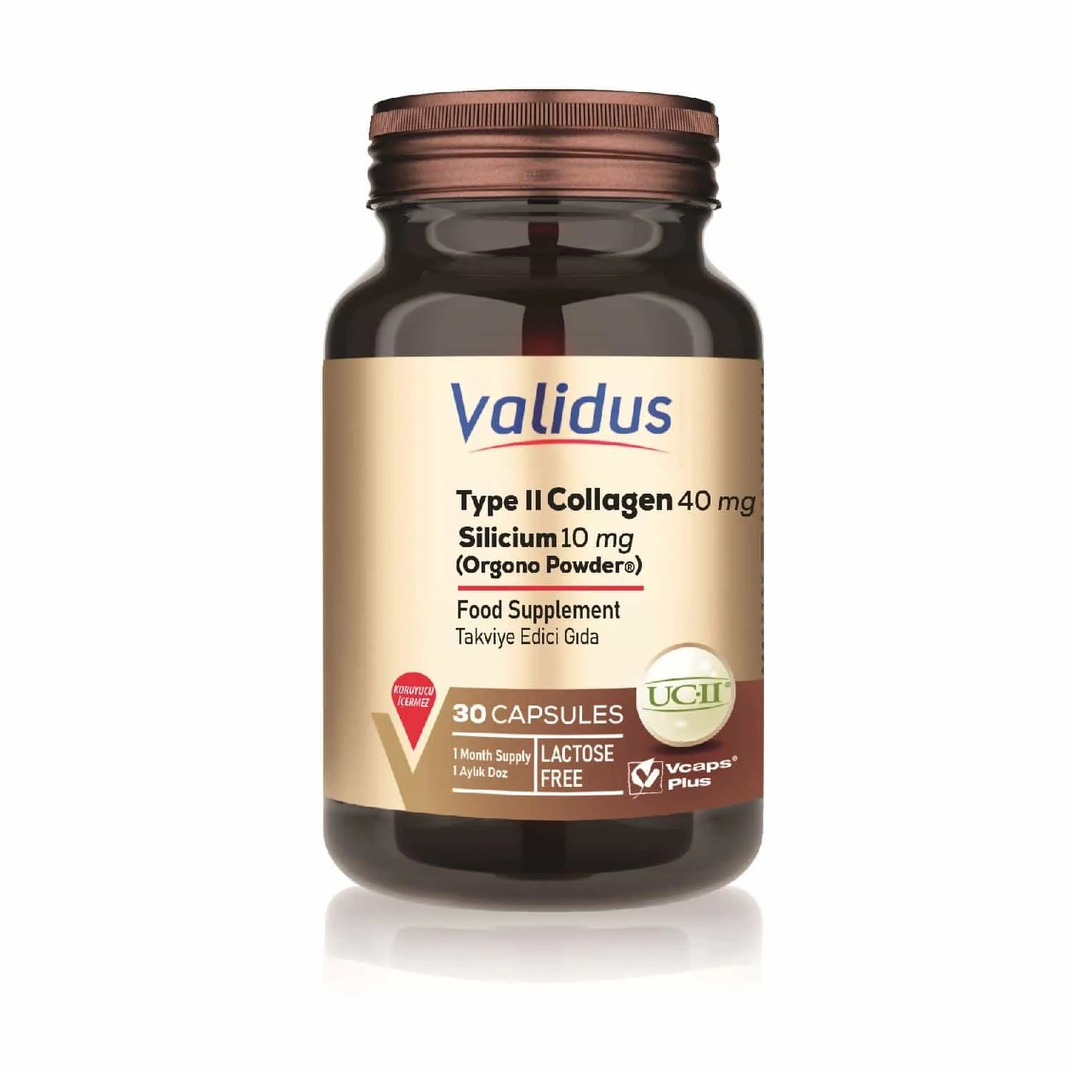 8684501985015_1 Type 2 Collagen 40 Mg (UC2 PATENTED) Silicium 10 Mg (ORGONO POWDWER PATENTED) 30 Capsules - Görsel 1