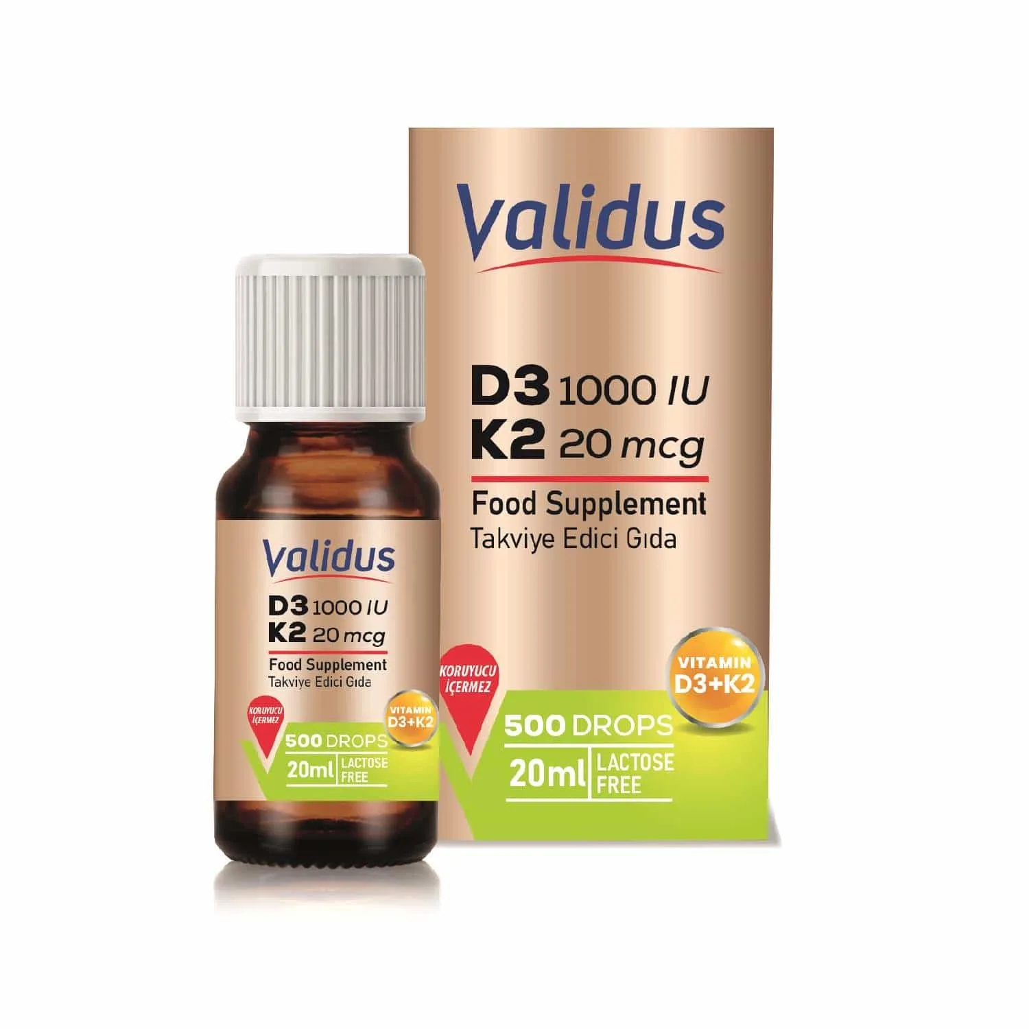 8684501985527_1 Vitamin D3 + Vitamin K2 Drops 20 ml - Görsel 1
