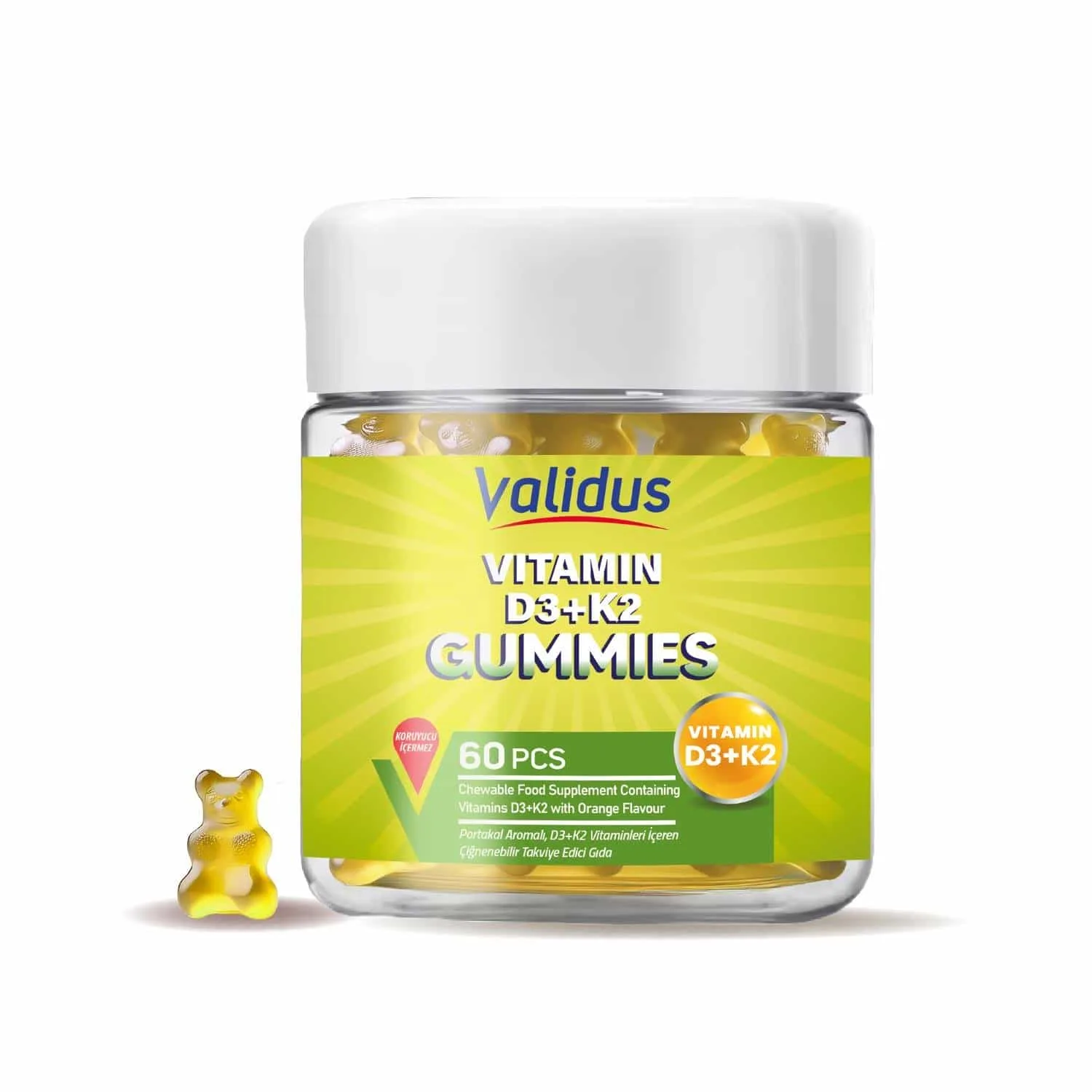 8684501985787_1 Vitamin D3 1000 Iu K2 50 Mcg 60 Gummies - Görsel 1